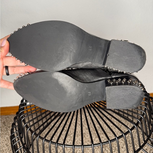 Jeffrey Campbell Everly Studded Brushed Black Ankle Boots Size 9.5 - Picture 6 of 10